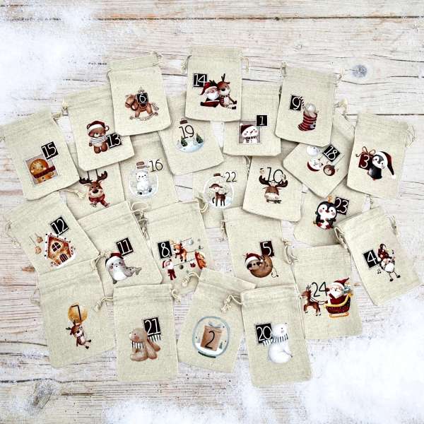 Duurzame adventskalender zakjes